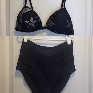 Aerie NWT Navy Blue Bikini High Waisted